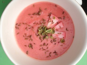 Celeriac and Beetroot soup
